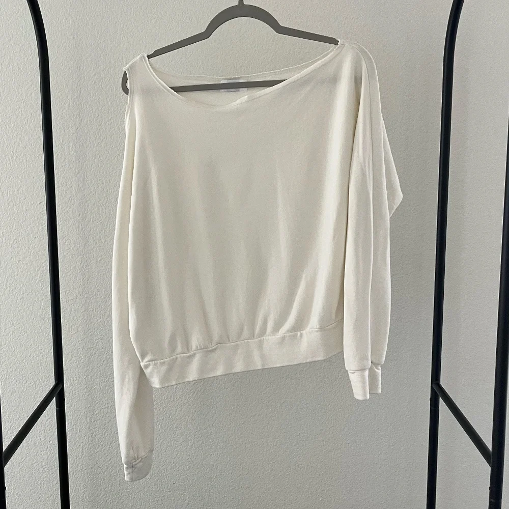 LANSTON x REVOLVE | One Shoulder Cotton Blend Pullover in Cream | Size Small - Picture 4 of 9
